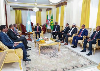 قيادات البلاد يستمعون تقريرا  عن الحالة الإنسانية في الصومال من المبعوث الرئاسي للجفاف| صور