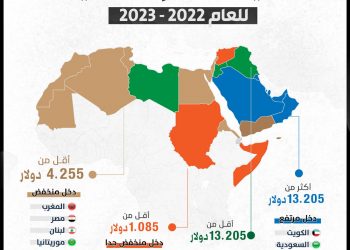 الصومال فئة دول الدخل المنخفض جدا في ترتيب الدول العربية حسب مستوى دخل الفرد  (إنفوغراف)