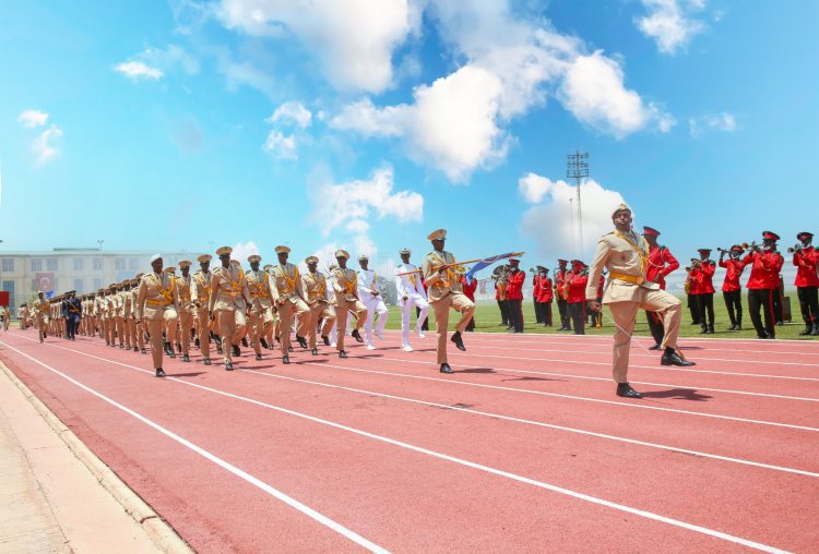 رئيس الجمهورية يشرف بتخريج ضباط من مدرسة التركية الصومالية للتدريب العسكري (صور)