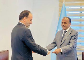 وزير الدولة للشؤون الخارجية الصومالية يتسلم أوراق اعتماد المبعوث الجديد لجامعة الدول العربية إلي الصومال