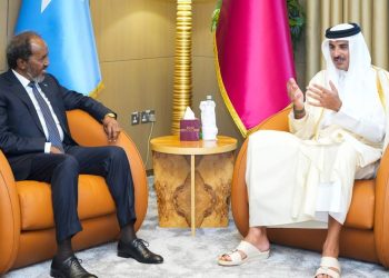 أمير دولة قطر  يستقبل الرئيس الصومالي