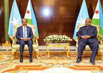 بالصور… رئيسا الصومال وجيبوتي يبحثان سبل تعزيز العلاقات الثنائية والتعاون بمختلف المجالات