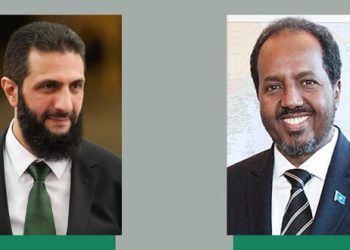 الرئيس الصومالي يهنّئ الرئيس الشرع بتوليه رئاسة الجمهورية العربية السورية