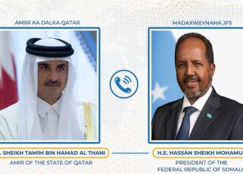 رئيس الصومال يجري اتصالا هاتفيا مع أمير دولة قطر