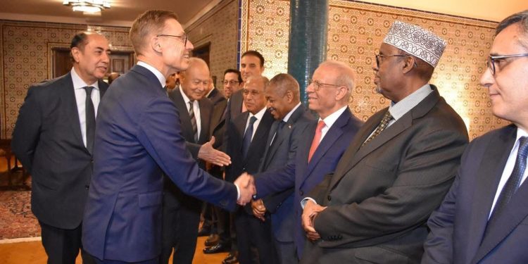 سفير الصومال لدى مصر يشارك في لقاء المندوبين المعتمدين لدى جامعة الدول العربية مع رئيس فنلندا