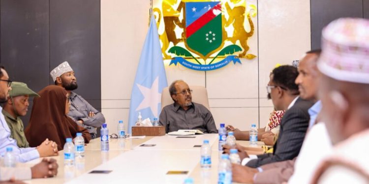 رئيس الصومال يلتقي وجهاء أعيان ولاية جنوب الغرب