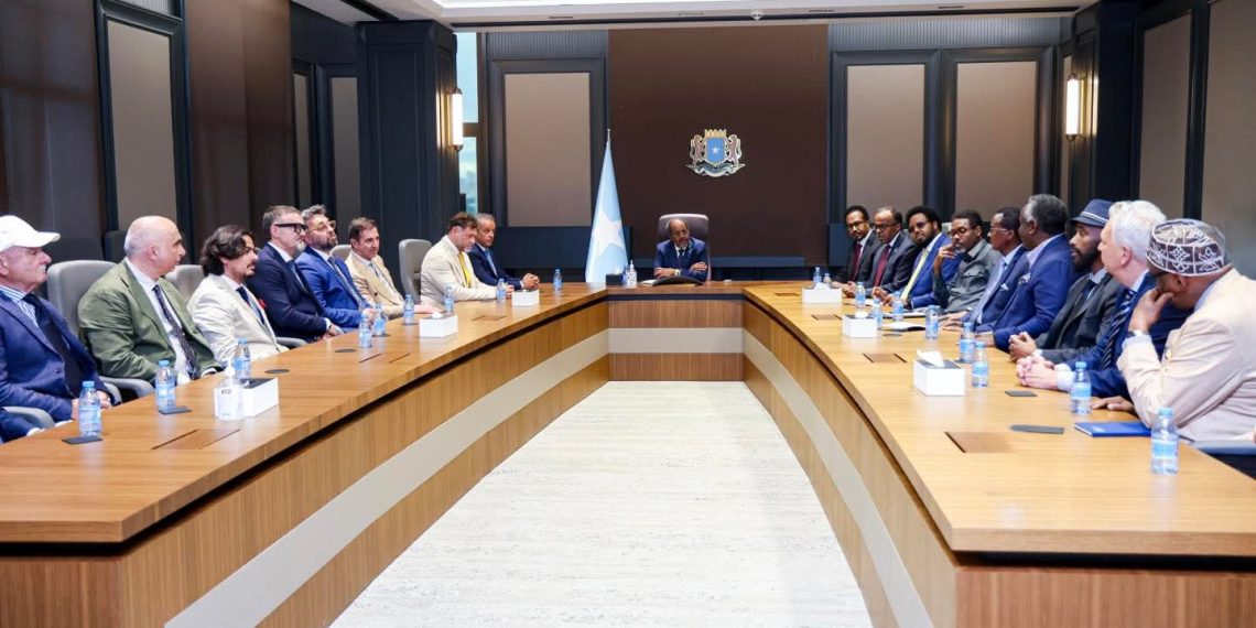 الرئيس الصومالي يعرض فرص الاستثمار على وفد من رجال الأعمال الإيطاليين